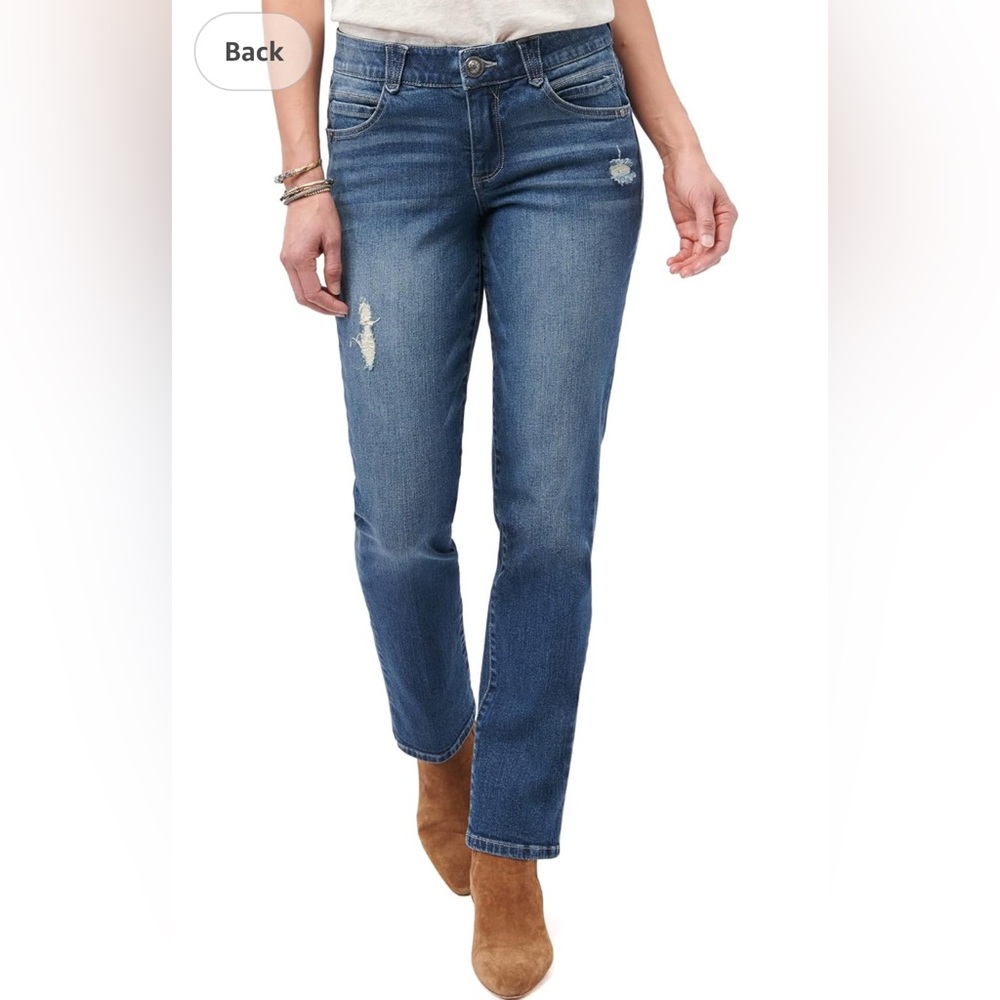 Democracy Women's 10 "Ab"solution High Rise Straight Leg Jeans, Blue Vintage